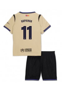 Barcelona Raphinha Belloli #11 Babyklær Borte Fotballdrakt til barn 2025-26 Korte ermer (+ Korte bukser)